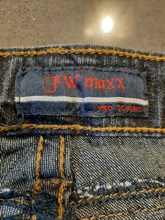 Y2K Ruched Stacked Jeans Rhinestone Studded Denim XL G.W. Maxx Neo Classic - Picture 3 of 12